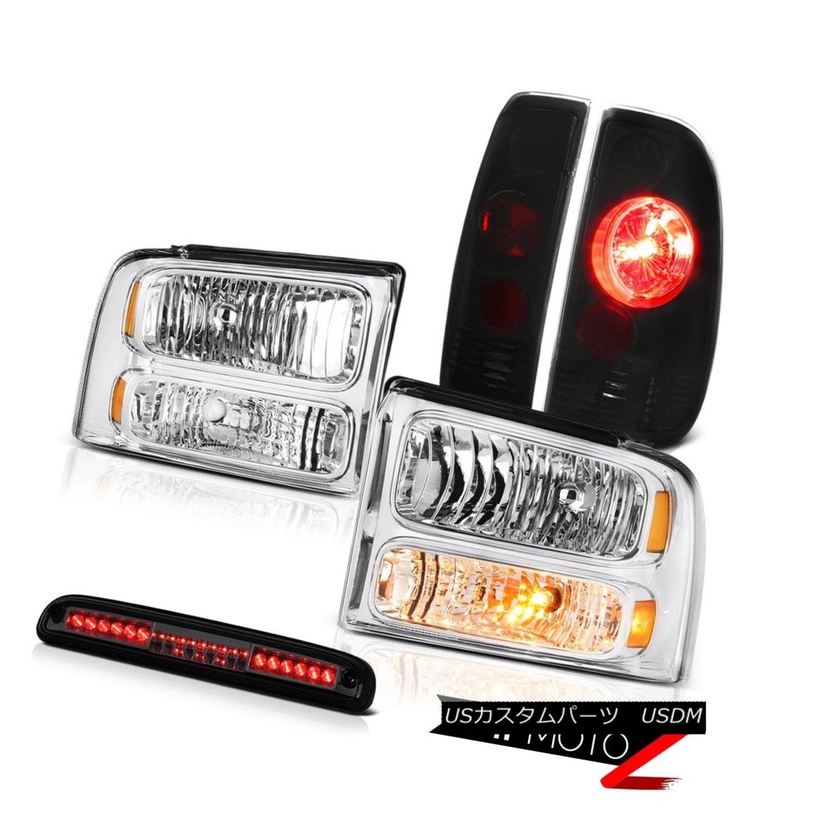 テールライト 05-07 F250 6.8L Chrome Headlights Altezza Darkest Tail Lights Tint 3rd Brake LED 05-07 F250 6.8LクロームヘッドライトAltezza DarkestテールライトTint 3rd Brake LED 【並行輸入品】