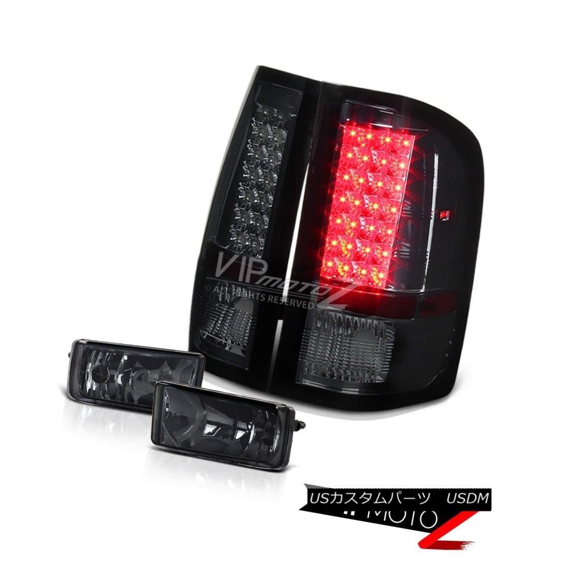 テールライト {SMOKE} LH+RH LED Tail Lights+Fog Lamps Chevy GMT900 Silvereado 2007-2014 Truck {SMOKE} LH + RH LEDテールライト+フォグランプChevy GMT900 Silverado 2007-2014トラック 【並行輸入品】