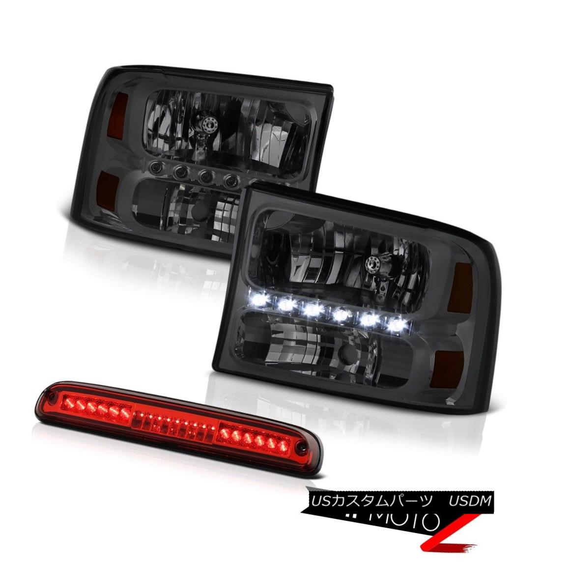 テールライト 99 00 01 02 03 04 Ford F250 SD PAIR Smoke Headlights Wine Red Third Brake LED 99 00 01 02 03 04フォードF250 SD PAIRスモークヘッドライトワインレッド第3ブレーキLED 【並行輸入品】