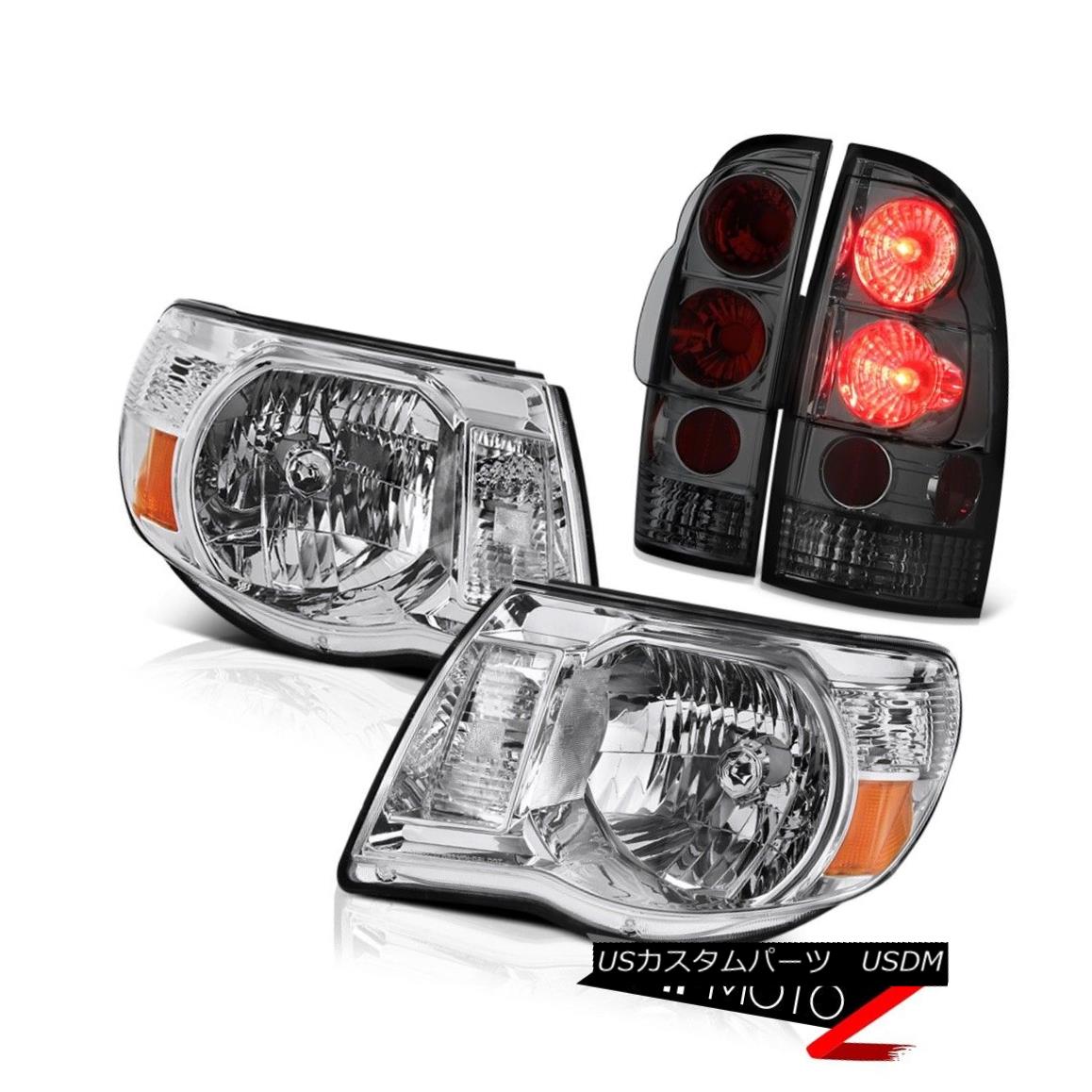 テールライト 2005-2011 Tacoma Factory Style Crystal Clear Headlights Tinted Brake Tail Lights 2005-2011タコマファクトリースタイルクリスタルクリアヘッドライトティンテッドブレーキテールライト 【並行輸入品】