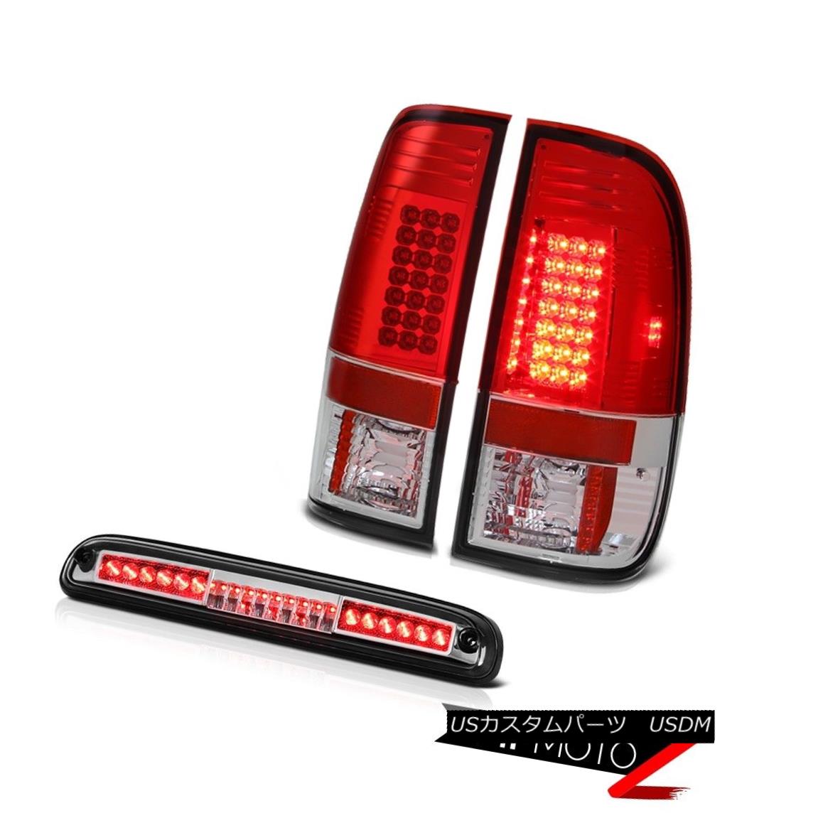 テールライト 2008-2010 Ford F-250 SuperDuty LH+RH Red Clear LED Tail Brake Lights Euro Roof 2008-2010フォードF-250 SuperDuty LH + RHレッドクリアLEDテールブレーキライトユーロルーフ 【並行輸入品】