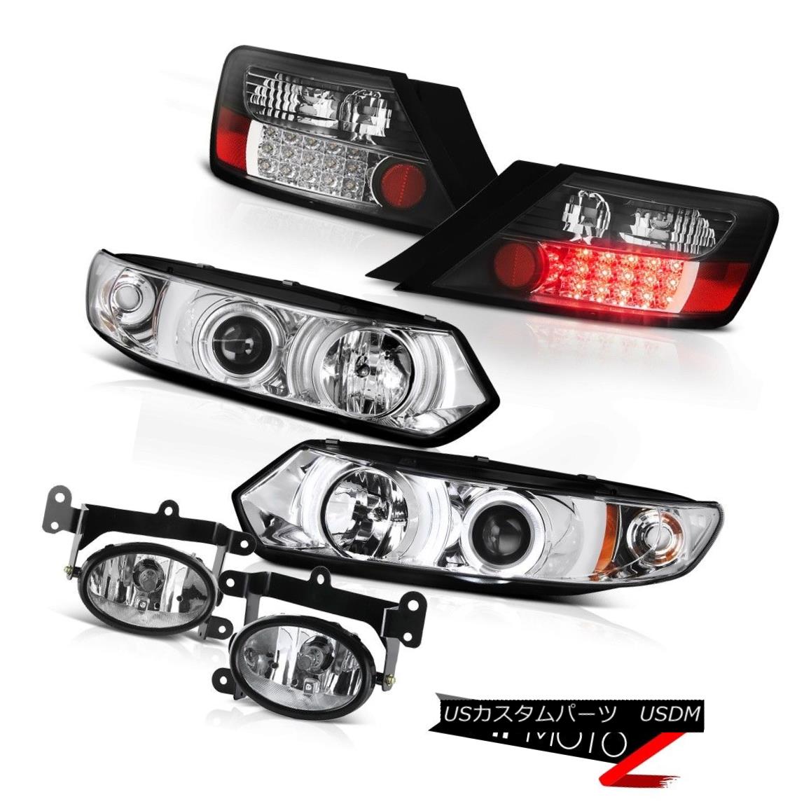 テールライト 06-08 Honda Civic Coupe 2.0L Crystal Halo LED Headlights BLACK LED Tail Lamp Fog 06-08ホンダシビッククーペ2.0LクリスタルハローLEDヘッドライトBLACK LEDテールランプフォグ 【並行輸入品】