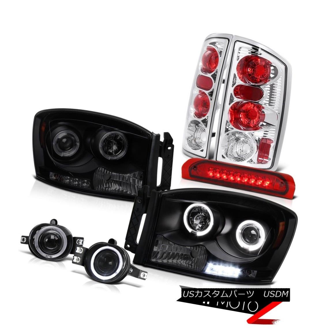 テールライト Sinister Black LED Halo Headlight Foglights Third Brake Tail Light Dodge Ram SRT Sinister Black LED HaloヘッドライトフォグライトThird Brake Tail Light Dodge Ram SRT 【並行輸入品】