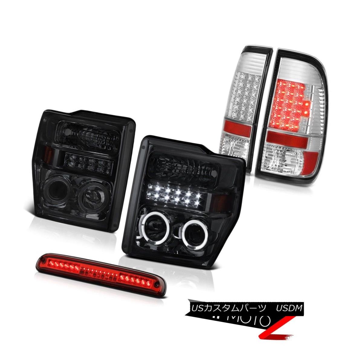 テールライト 08-10 Ford F350 5.4L Dark Halo LED Headlamps Taillamps Chrome Roof Brake Cargo 08-10フォードF350 5.4LダークハローLEDヘッドランプタイルランプクロームルーフブレーキカーゴ 【並行輸入品】