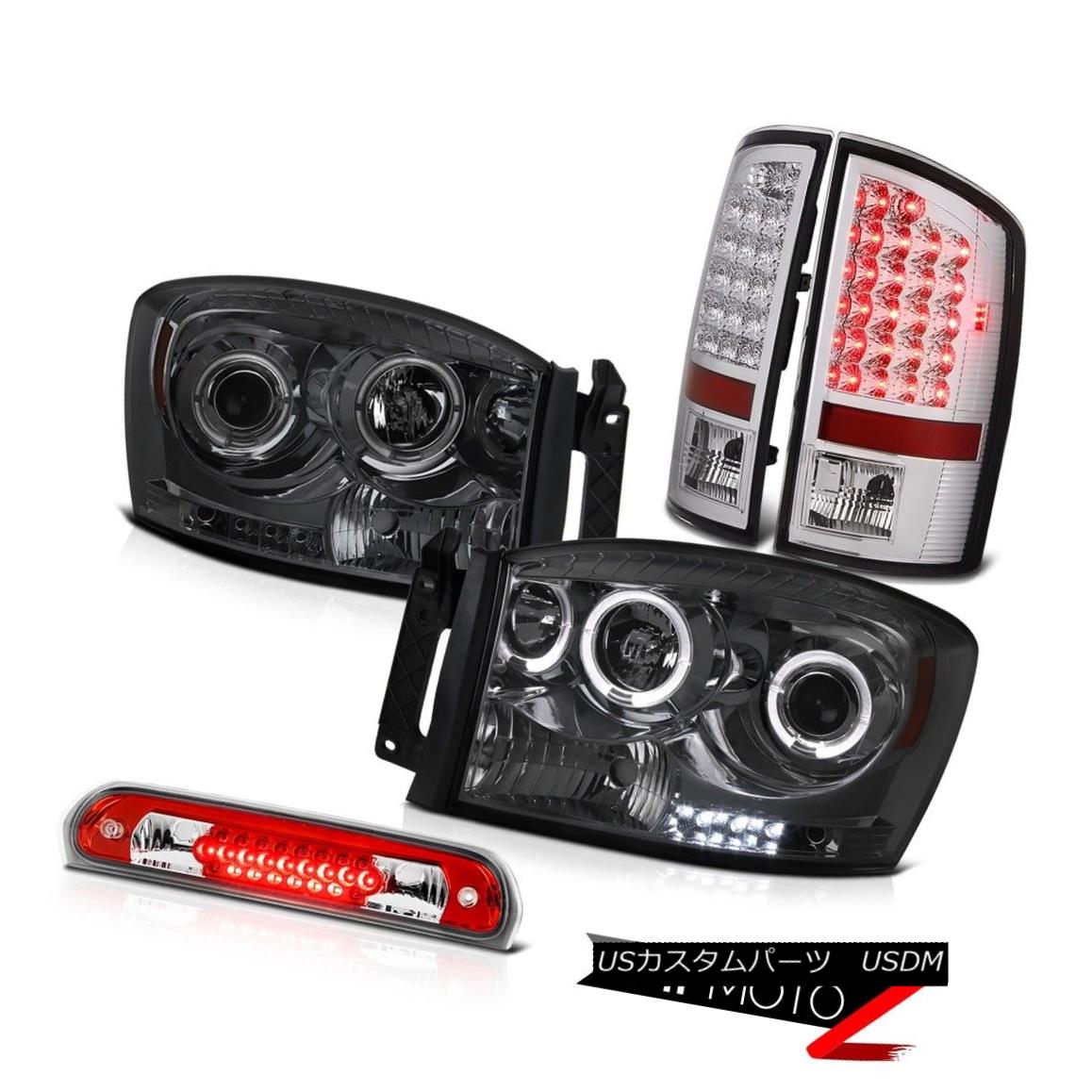 テールライト Projector Headlights Smoke Bright LED Tail Lights Roof Brake Red 07-08 Ram Hemi プロジェクターヘッドライトスモークブライトLEDテールライトルーフブレーキ赤07-08 Ram Hemi 【並行輸入品】