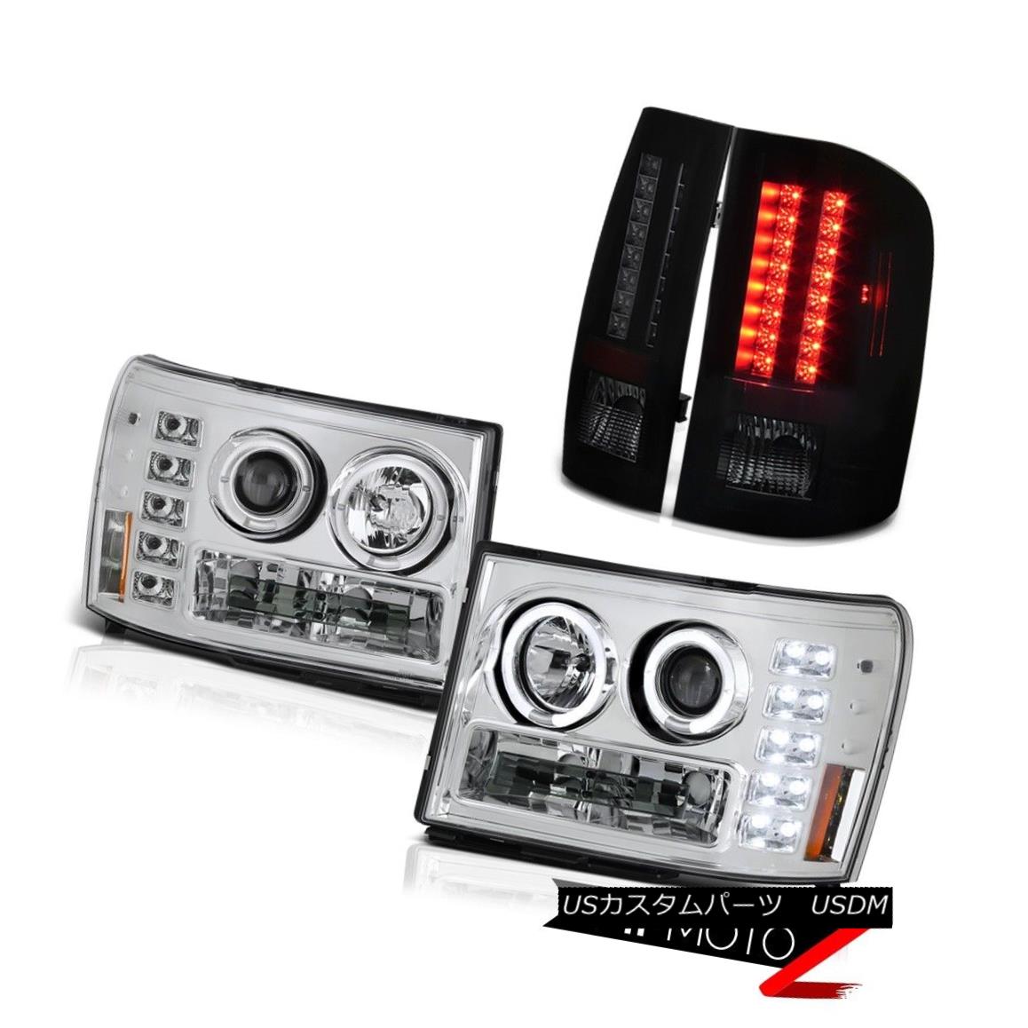テールライト GMC Sierra 3500 Dually 08-14 WT Euro Halo LED Headlamp Sinister Black Brake Lamp GMC Sierra 3500 Dually 08-14ユーロHalo LEDヘッドランプSinisterブラックブレーキランプ 【並行輸入品】