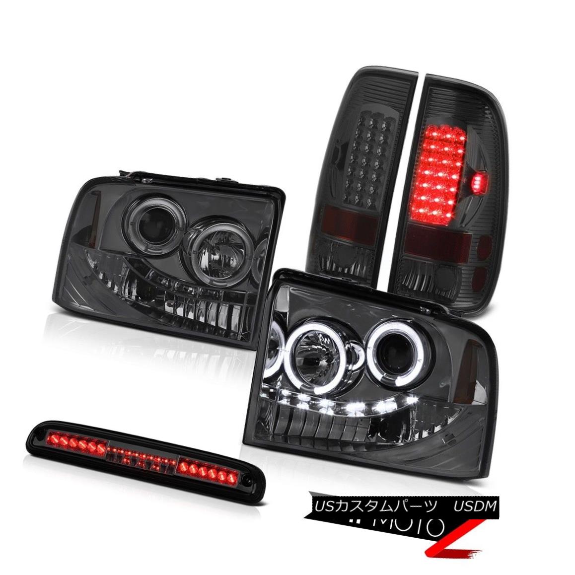 テールライト 05 06 07 Ford F250 Smoke Halo Headlights L.E.D Tail Lights High Brake Cargo LED 05 06 07 Ford F250スモークハローヘッドライトL.E.DテールライトハイブレーキカーゴLED 【並行輸入品】