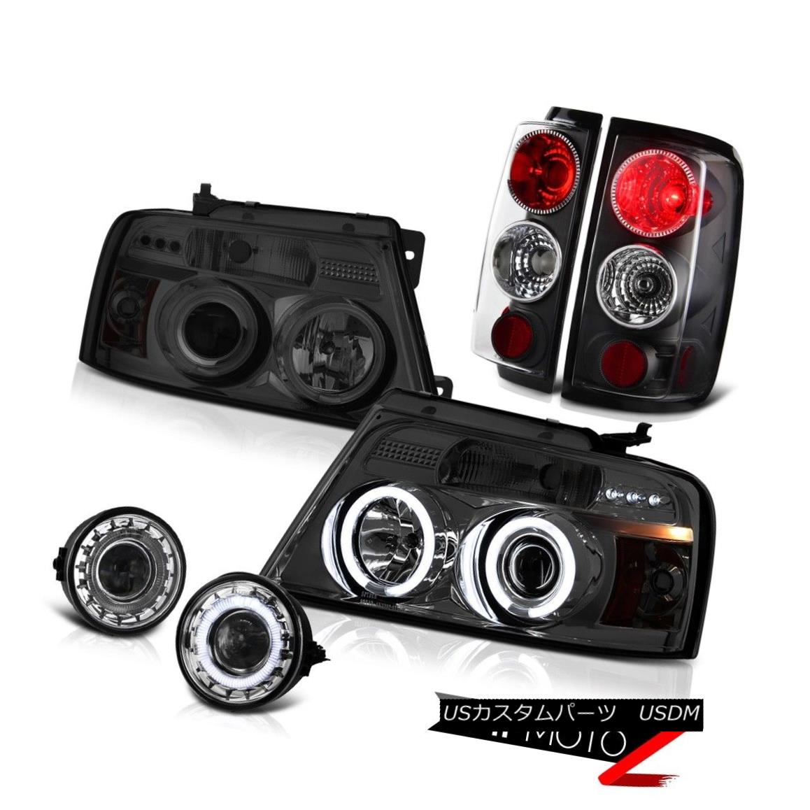 テールライト FORD 2006 2007 2008 F150 Smoke CCFL Halo Headlights+Black Tail Lights+Fog Lamps フォード2006 2007 2008 F150煙CCFLハローヘッドライト+ Bla ckテールライト+フォグランプ 【並行輸入品】