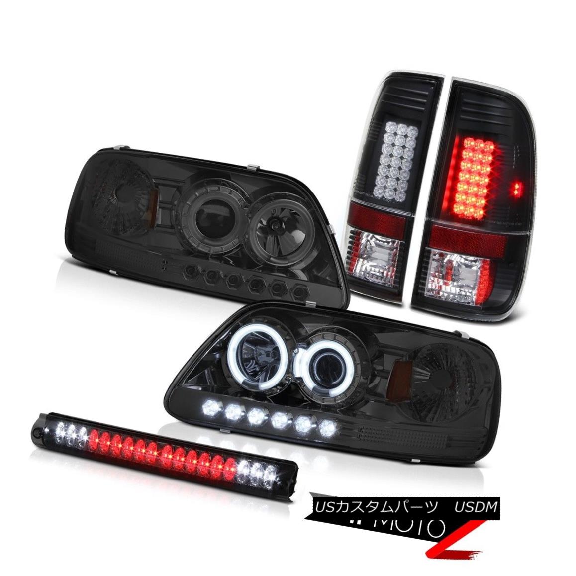 テールライト 99-01 F150 XLT Daytime Running CCFL HALO Headlights Brake LED Tail Lights Smoked 99-01 F150 XLT昼間走行CCFLハローヘッドライトブレーキLEDテールライトスモーク 【並行輸入品】