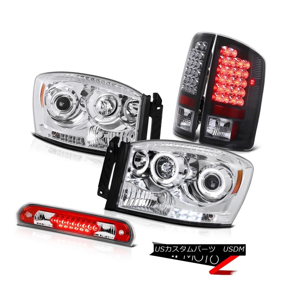 テールライト 2006 Dodge Ram TurboDiesel Halo Headlights Black Brake Taillights High Cargo LED 2006ダッジラムターボディーゼルハローヘッドライトブラックブレーキテールライトハイカーゴーLED 【並行輸入品】
