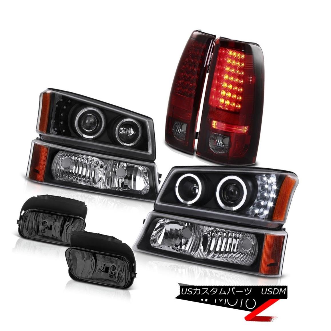 テールライト 03-06 Silverado 2500HD LED Projector Headlights Dark RED Tail Driving Foglights 03-06 Silverado 2500HD LEDプロジェクターヘッドライトダークREDテールドライフォグライト 【並行輸入品】