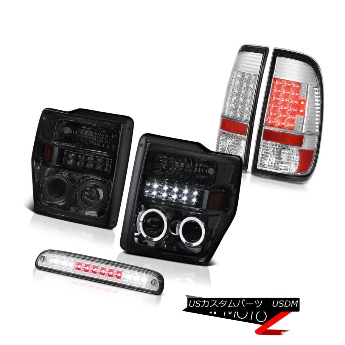 テールライト 08-10 Ford F350 Headlights Projector Angel Eye Brake Taillights Stop LED Chrome 08-10 Ford F350ヘッドライトプロジェクターエンジェルアイブレーキ 【並行輸入品】