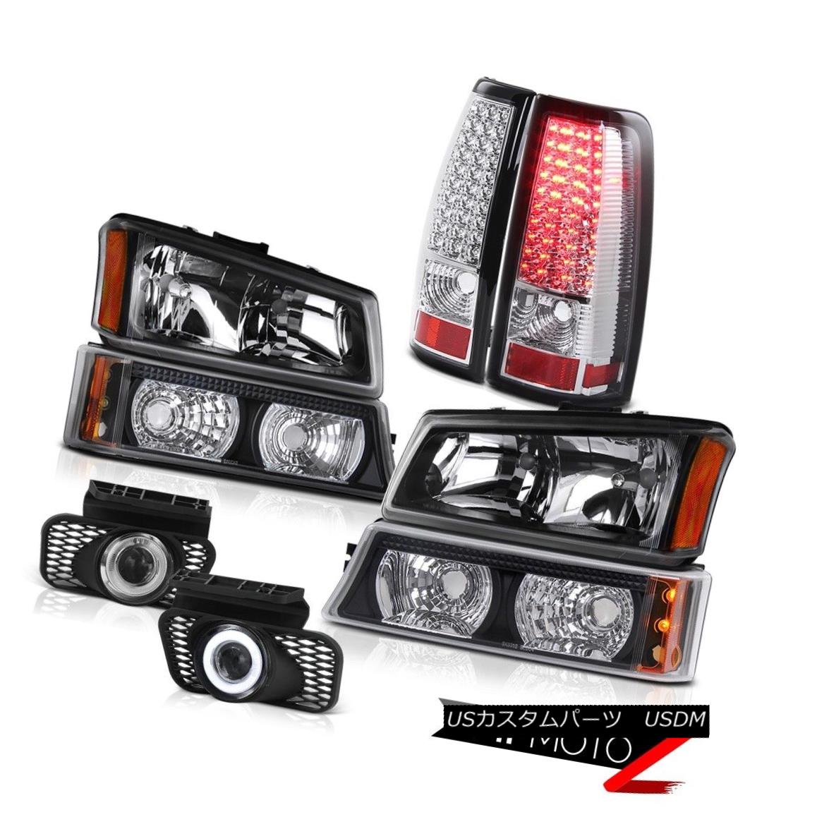 テールライト Left Right Headlights SMD Rear Tail Chrome Clear Foglights 03 04 05 06 Silverado 左のライトヘッドライトとリアテールクロームクリアフォグライト03 04 05 06シルバラード 【並行輸入品】