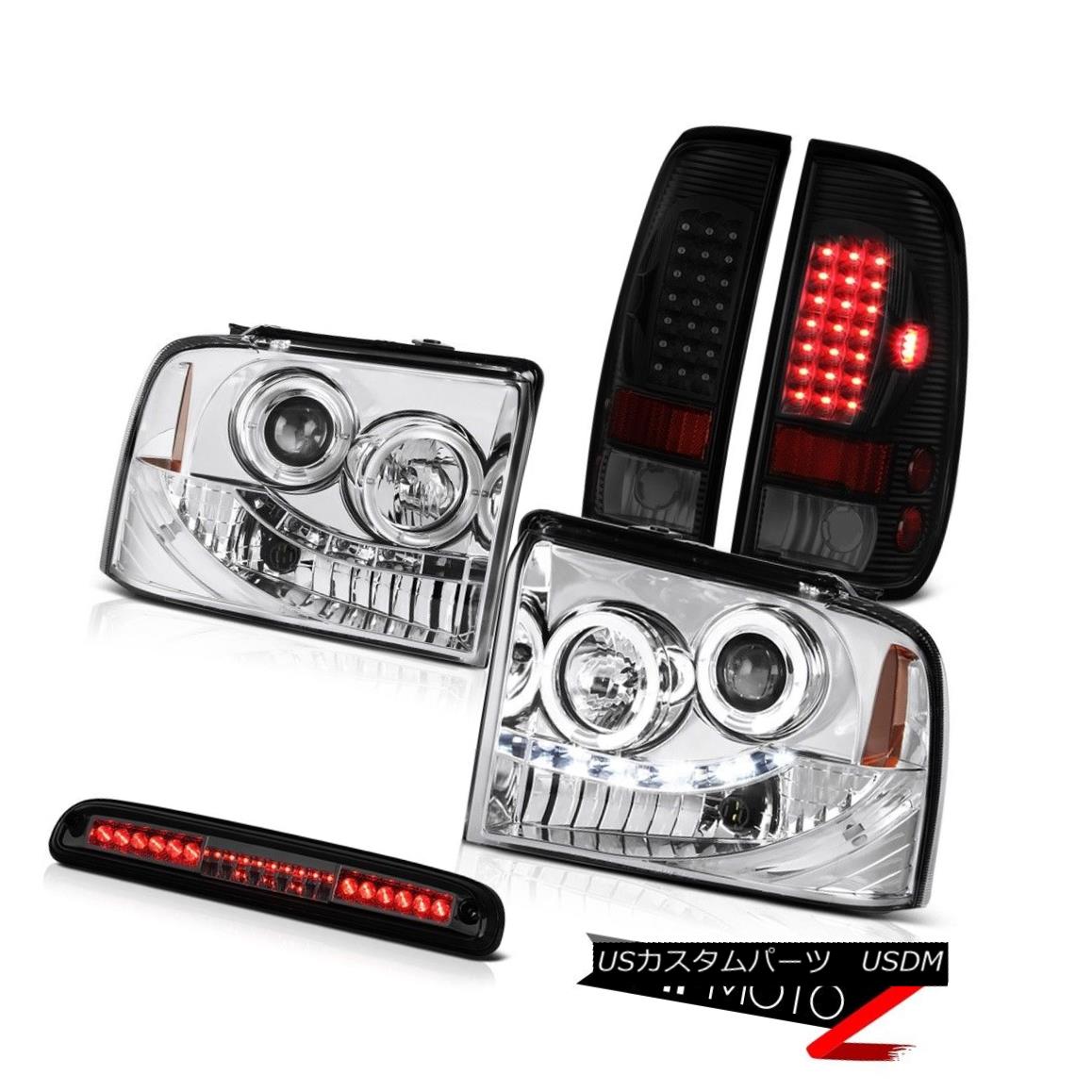 テールライト 05 06 07 F350 6.0L Sinister Black Rear Brake Lamps Headlamps Roof Cargo Lamp 05 06 07 F350 6.0Lシニスターブラックリアブレーキランプヘッドランプルーフカーゴランプ 【並行輸入品】