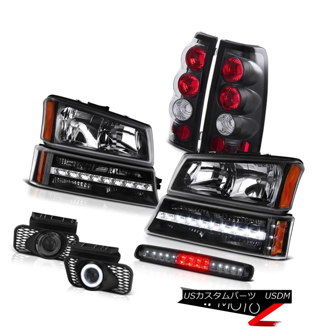 テールライト 03-06 Silverado Roof Cab Light Matte Black Headlights Foglights Bumper Taillamps 03-06 Silveradoルーフキャブライトマットブラックヘッドライトフォグライトバンパーテールランプ 【並行輸入品】