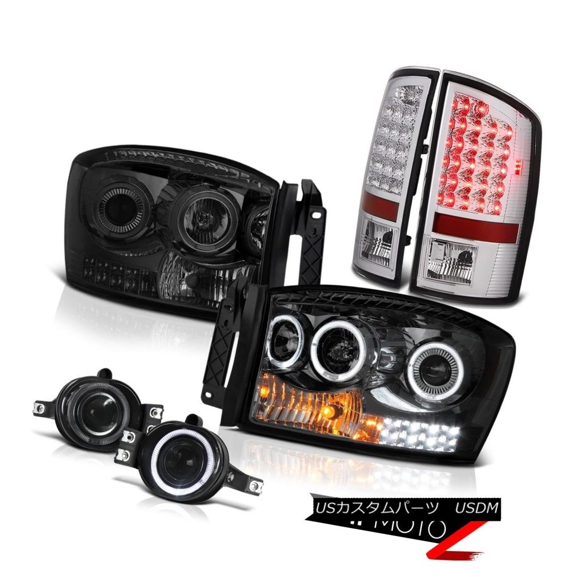 テールライト 07-09 Dodge Ram 2500 3500 6.7L Headlamps Fog Lights Chrome Tail LED Halo Rim SMD 07-09 Dodge Ram 2500 3500 6.7LヘッドライトフォグライトクロームテールLED Halo Rim SMD 【並行輸入品】