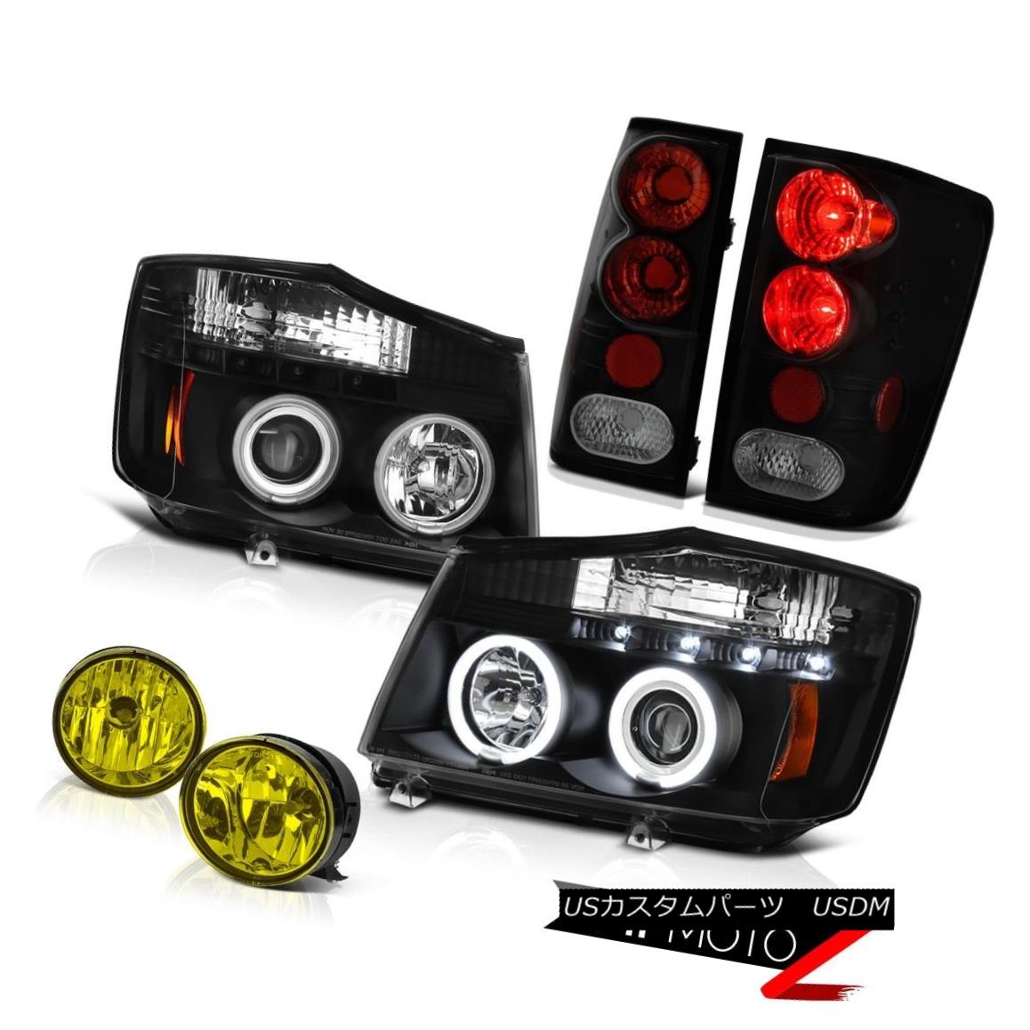 テールライト For 2004-2015 Titan XE Angel Eye Projector Headlights Reverse Tail Lights Fog 2004年?2015年Titan XE Angel Eyeプロジェクターヘッドライトリバーステールライトフォグ 【並行輸入品】