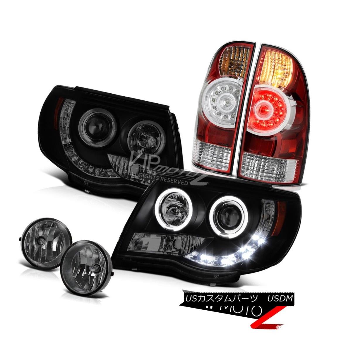 テールライト 05-11 Tacoma TRD Sport Headlamps fog lamps bloody red tail lights LED Dual Halo 05-11タコマTRDスポーツヘッドランプ霧ランプの赤いテールランプのLEDデュアルヘイロー 【並行輸入品】