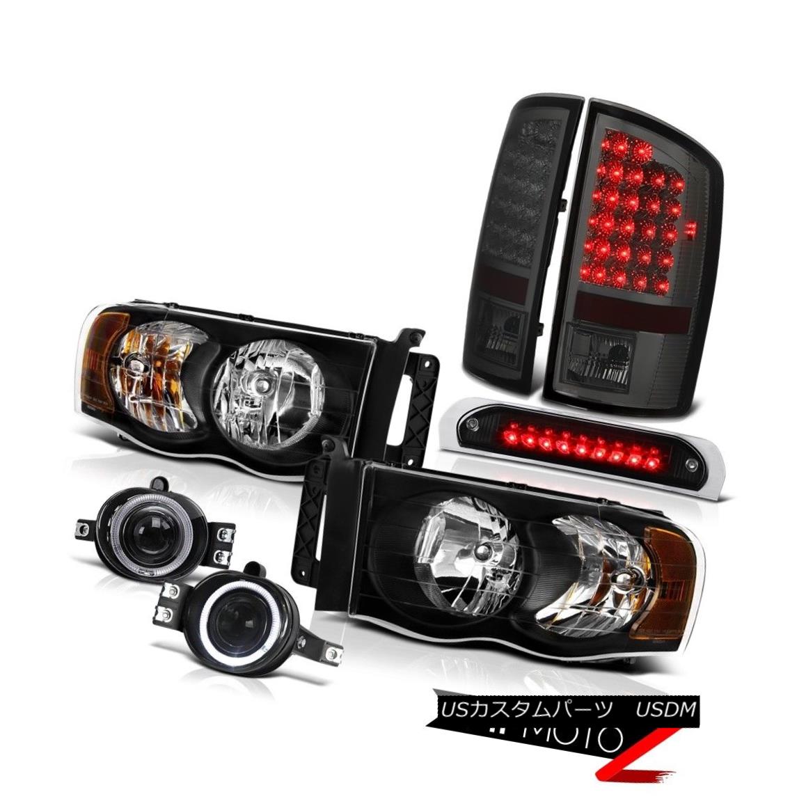 テールライト 2002-2005 Ram 3500 Left Right Headlamps Smoked L.E.D Taillamp Fog High Brake LED 2002-2005 Ram 3500左ライトヘッドライトスモークL.E.D Taillamp FogハイブレーキLED 【並行輸入品】