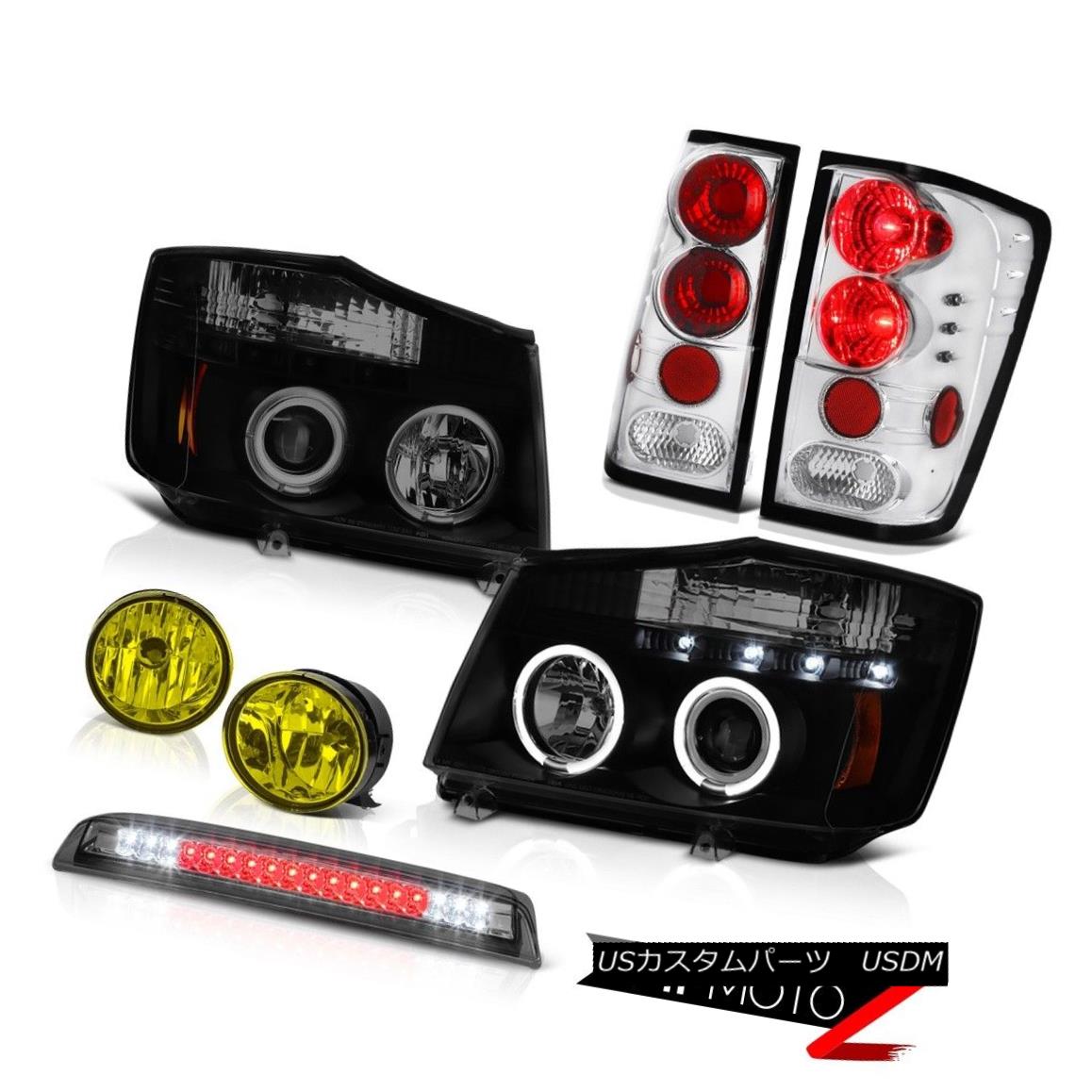 テールライト For 2004-2015 Titan Projector Halo LED Tail Light Driving Fog Tinted 3rd Brake 2004年から2015年までタイタンプロジェクターHalo LEDテールライトドライビングフォグ、3番ブレーキ 【並行輸入品】