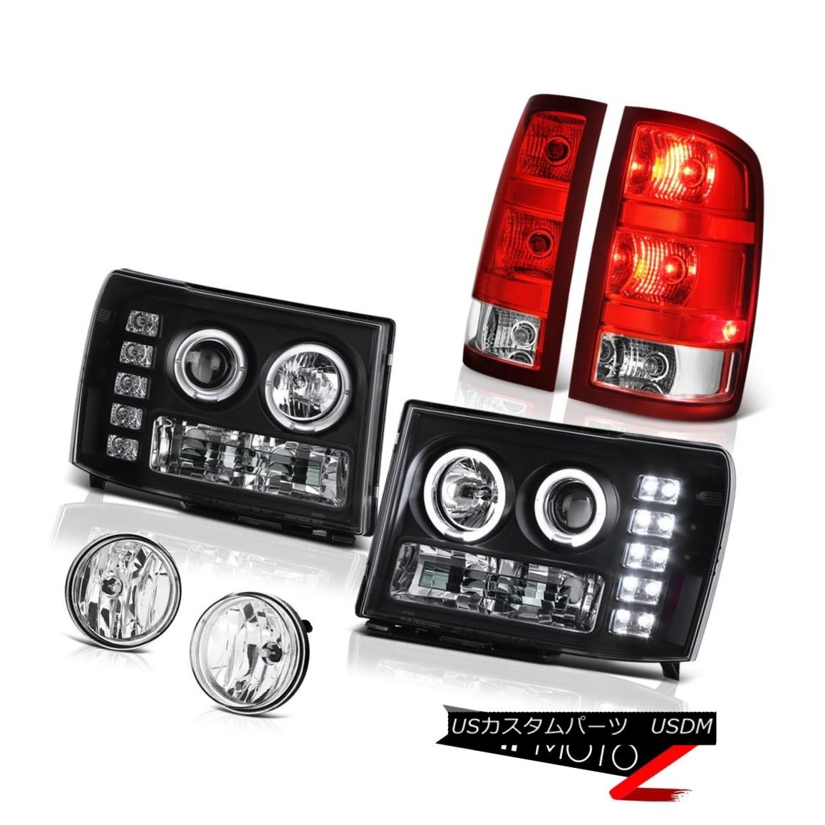 テールライト 08-14 GMC Sierra 2500 SL Euro Clear Foglights Taillights Raven Black Headlamps 08-14 GMC Sierra 2500 SLユーロクリアフォグライトテールライトレーブブラックヘッドランプ 【並行輸入品】