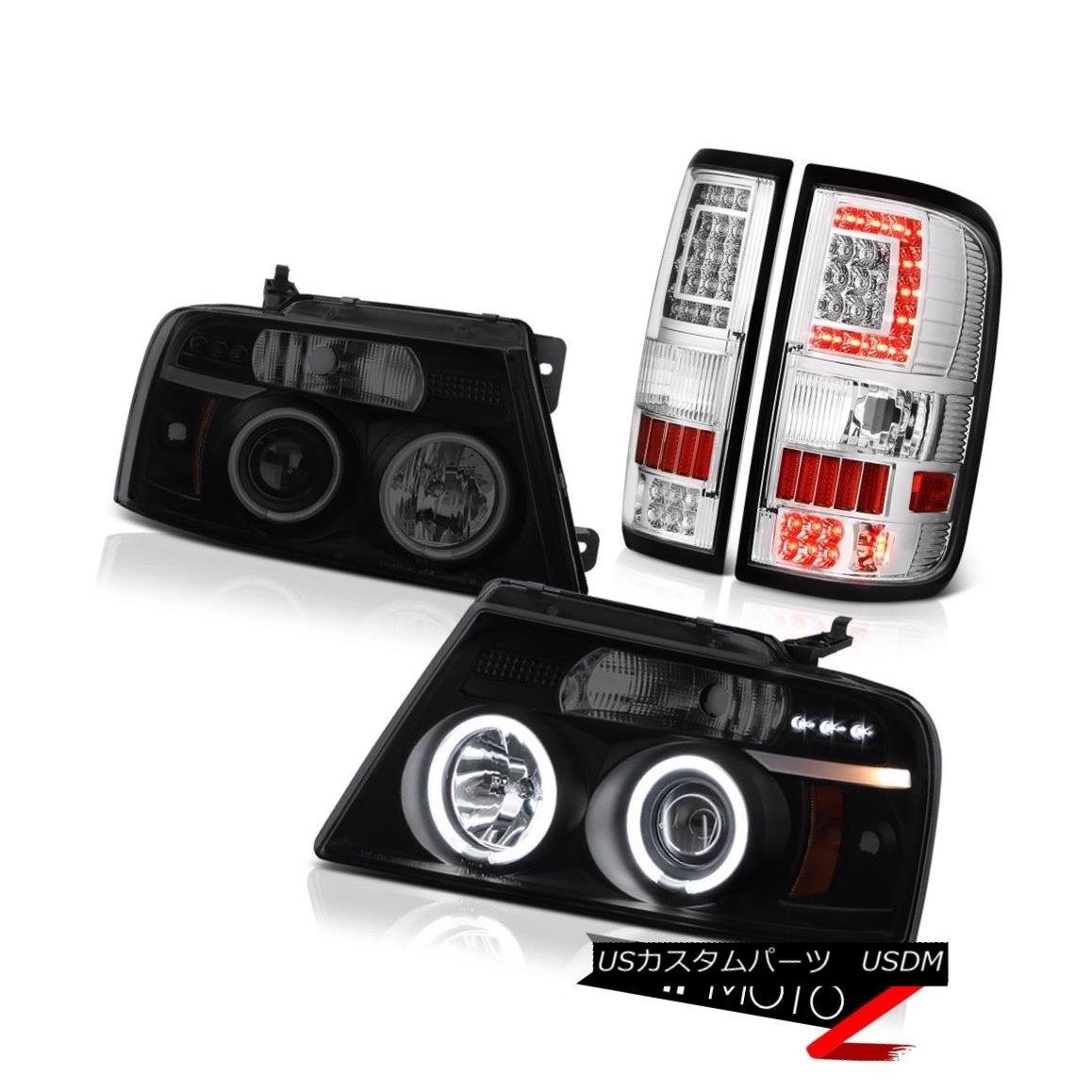 テールライト 04 05-08 Ford F150 F-150 Crystal Clear Tail Light Projector Head Set L+R LH+RH 04 05-08フォードF150 F-150クリスタルクリアテールライトプロジェクターヘッドセットL + R LH + RH 【並行輸入品】