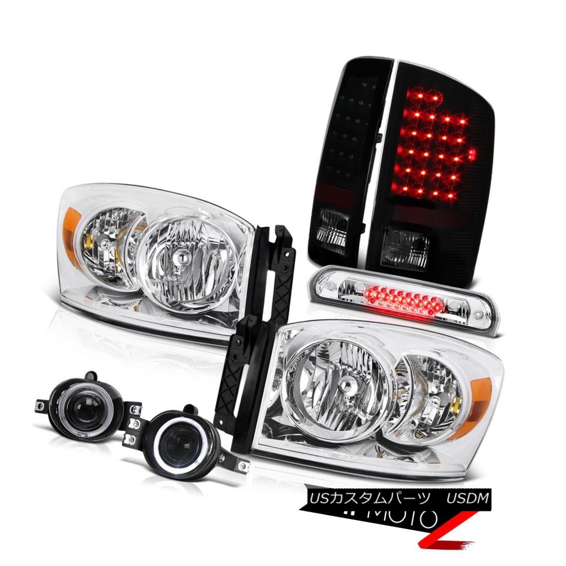 テールライト Headlights Sinister Black LED Tail Lights Euro Fog Roof Brake 2006 Dodge Ram WS ヘッドライト懐疑的な黒LEDテールライトユーロフォグ屋根ブレーキ2006ドッジラムWS 【並行輸入品】