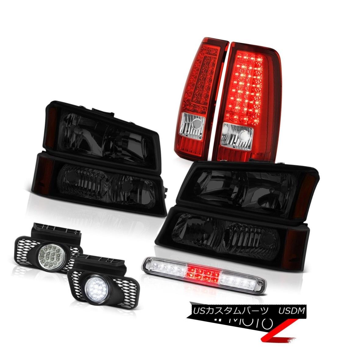 テールライト 03-06 Silverado 2500Hd Roof Brake Light Fog Lamps Red Tail Dark Tinted Headlamps 03-06 Silverado 2500Hdルーフブレーキライトフォグランプレッドテールダークティンテッドヘッドランプ 【並行輸入品】