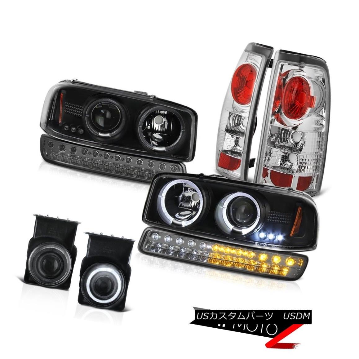 テールライト 03-06 Sierra SL Fog Lamps Tail Brake Lights Turn Signal Matte Black Headlamps 03-06 Sierra SLフォグランプテールブレーキライトターンシグナルマットブラックヘッドランプ 【並行輸入品】