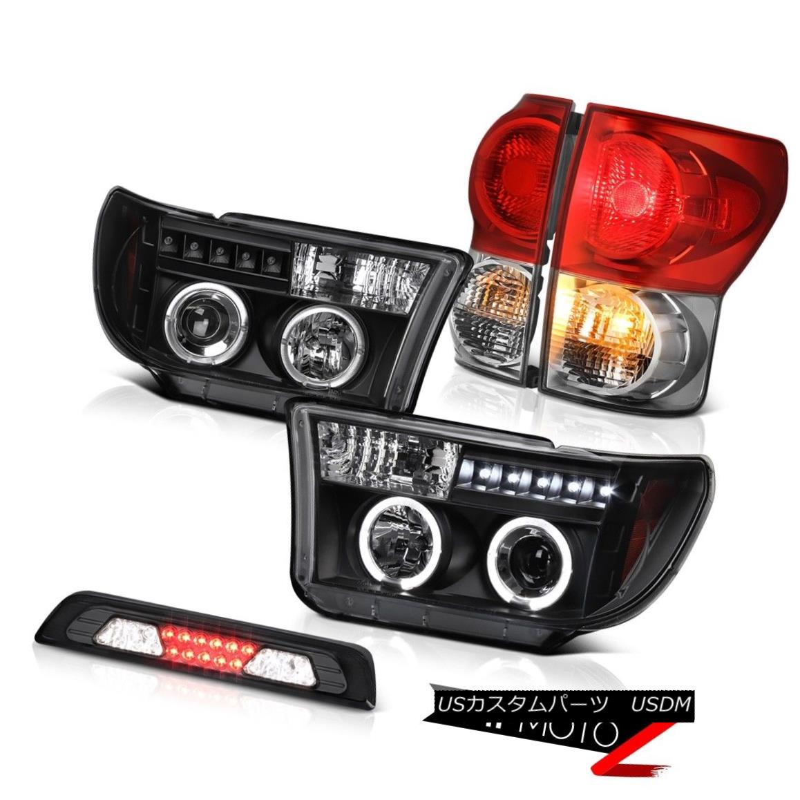 テールライト 07-13 Toyota Tundra Platinum Roof Cab Light Taillights Raven Black Headlights 07-13トヨタ・トンドラ・プラチナルーフキャブ・ライト・テールライトレーブ・ブラック・ヘッドライト 【並行輸入品】