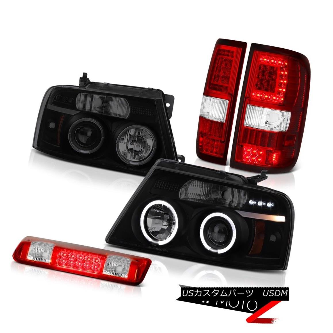 テールライト 04-08 Ford F150 F-150 Red Tail Light 3Rd Brake Smoke Tinted Projector Head Pair 04-08 Ford F150 F-150赤テールライト3Rdブレーキ煙がかかったプロジェクターヘッドペア 【並行輸入品】