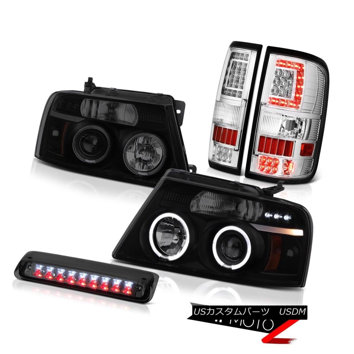 テールライト 04-08 Ford F150 Chrome Led Bar Tail Lamps 3Rd Brake Custom Head Replacement Pair 04-08 Ford F150 Chrome Led Barテールランプ3Rdブレーキカスタムヘッド交換ペア 【並行輸入品】