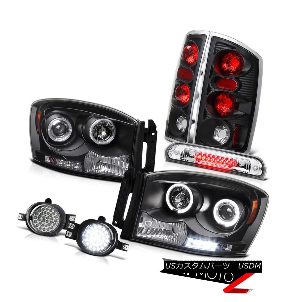 テールライト Blk Headlights Rear Taillamps LED Bumper Fog Euro Third Brake 2006 Dodge Ram V8 BlkヘッドライトリアタイヤランプLEDバンパーフォグユーロサードブレーキ2006 Dodge Ram V8 【並行輸入品】