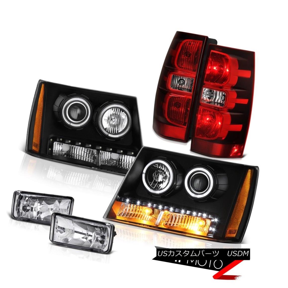 テールライト 2007-2014 Chevy Suburban LS Headlamps Rosso Red Tail Lights Foglights Oe Style 2007年?2014年シボレー郊外LSヘッドランプロッソレッドテールライトFoglights Oeスタイル 【並行輸入品】