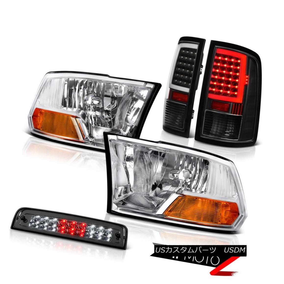 テールライト 2009-2018 Dodge RAM 1500 Black Tail Lights 3rd Brake Factory Style Headlight SET 2009-2018ダッジRAM 1500ブラックテールライト3rdブレーキ工場スタイルヘッドライトSET 【並行輸入品】
