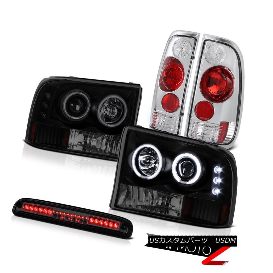 テールライト 99-04 F350 XLT [BRIGHTEST] CCFL Rim Headlights Rear Brake Lights Stop LED Tinted 99-04 F350 XLT [BRIGHTEST] CCFLリムヘッドライトリアブレーキライトストップLED Tinted 【並行輸入品】