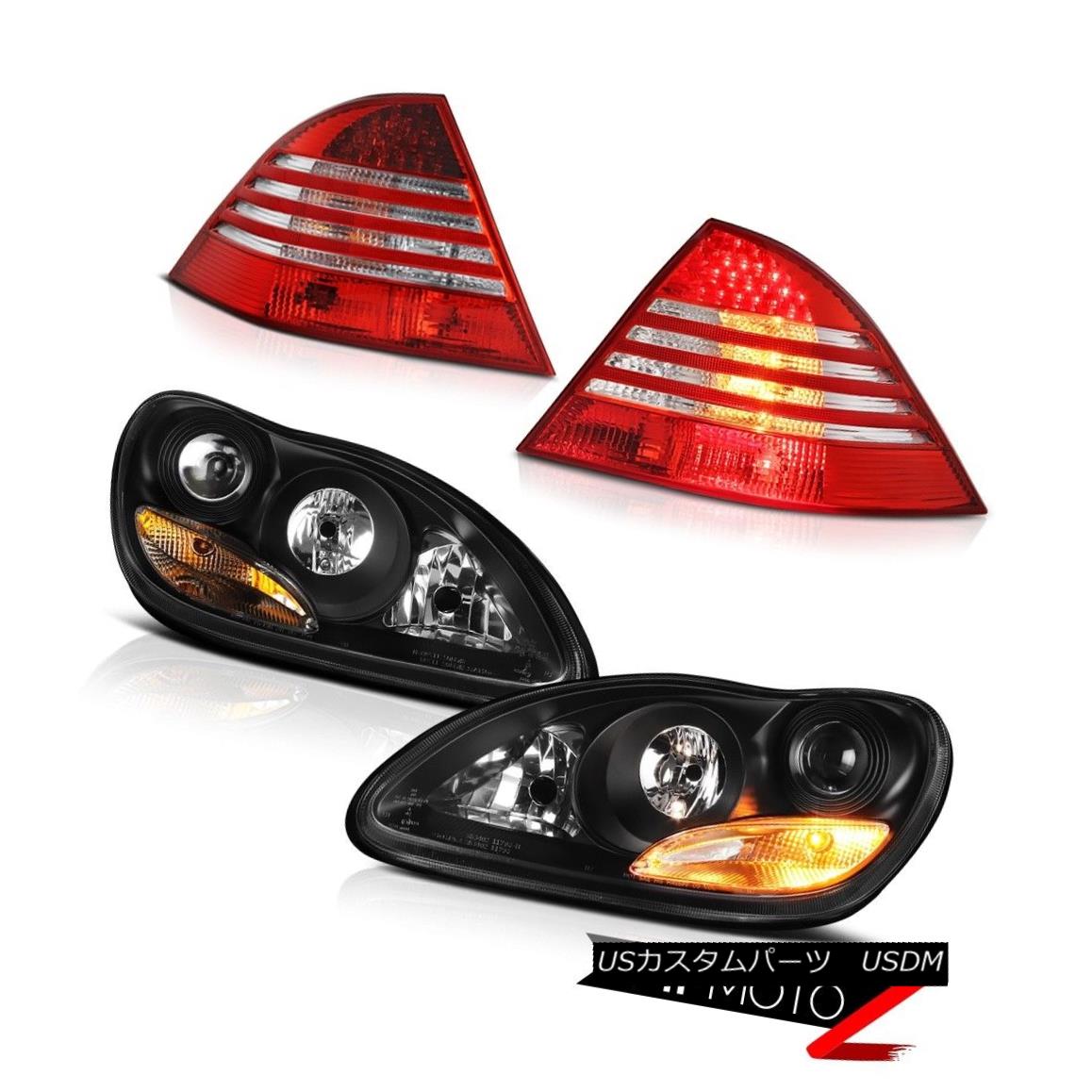 テールライト 2000-2006 Mercedes Benz S430 S500 W220 S-Class Black Headlights LED Tail Lights 2000-2006メルセデスベンツS430 S500 W220 SクラスブラックヘッドライトLEDテールライト 【並行輸入品】