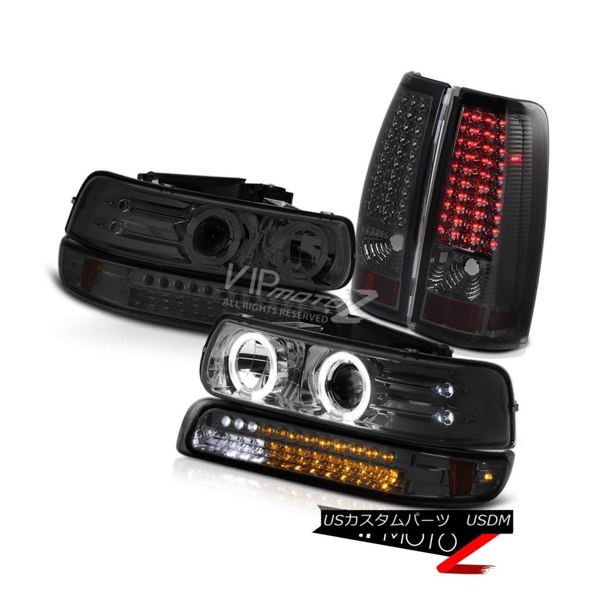 テールライト Smoke LED Halo Headlights Turn Signal Tail Lights 1999-2002 Silverado Vortec Max スモークLEDハローヘッドライトターンシグナルテールライト1999-2002 Silverado Vortec Max 【並行輸入品】