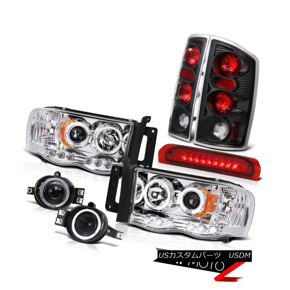 テールライト Dodge RAM 02-05 Halo Projector Headlight+LED 3rd Brake/Tail Lamp+Fog Lamp COMBO ドッジRAM 02-05ハロープロジェクターヘッドライト+ LED第3ブレーキ/テールランプ+フォグランプCOMBO 【並行輸入品】