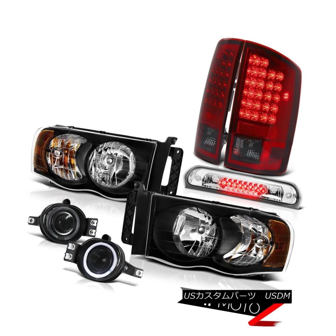 テールライト 02-05 Ram V6 Black Headlights Smokey Red Tail Lights Bumper Fog Roof Brake LED 02-05 Ram V6ブラックヘッドライトスモーキーレッドテールライトバンパーフォグルーフブレーキLED 【並行輸入品】