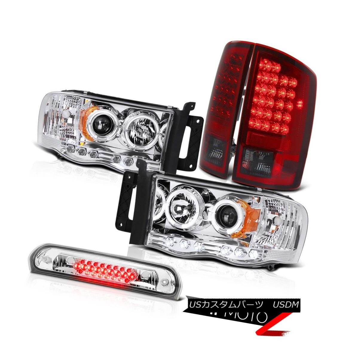 テールライト Crystal Halo LED Headlights Wine Red Tail Lights Roof Stop 2002-2005 Ram 3500 クリスタルハローLEDヘッドライトワインレッドテールライトルーフストップ2002-2005 Ram 3500 【並行輸入品】