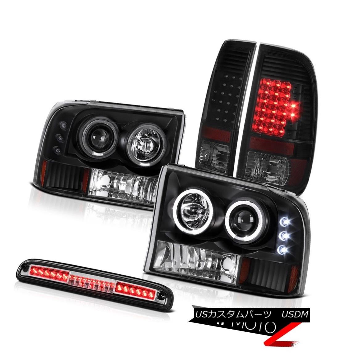 テールライト 1999-2004 F250 FX4 Projector Black Headlights Smoke Tint LED Taillights Euro 3rd 1999-2004 F250 FX4プロジェクターブラックヘッドライトスモークティントLEDテイルライトユーロ3 【並行輸入品】