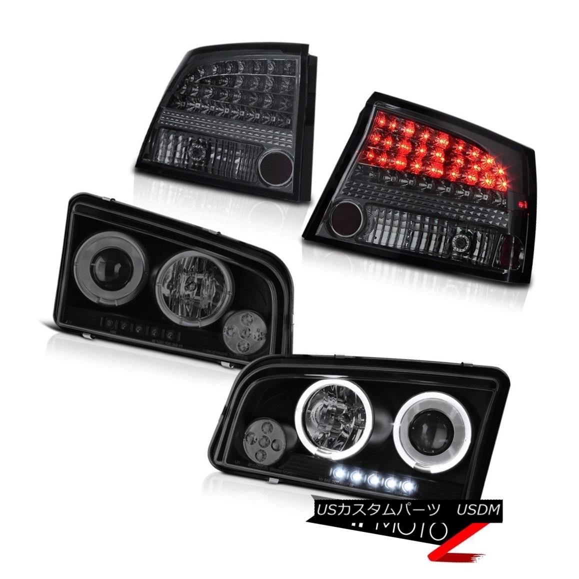 テールライト 06-08 Charger 2.7L L.E.D Projector DRL Halo Headlight LED Bulbs Tail Lights PAIR 06-08充電器2.7L L.E.DプロジェクターDRLハローヘッドライトLED電球テールライトペア 【並行輸入品】