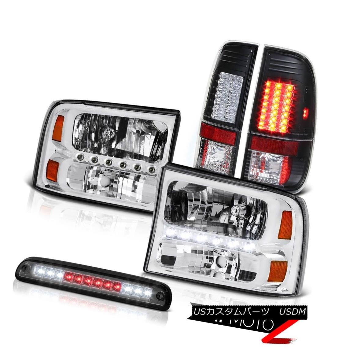 テールライト Chrome Headlights Roof Stop LED Black Tail Light 99 00 01 02 03 04 F250 Lariat クロームヘッドライトルーフストップLEDブラックテールライト99 00 01 02 03 04 F250ラリアート 【並行輸入品】