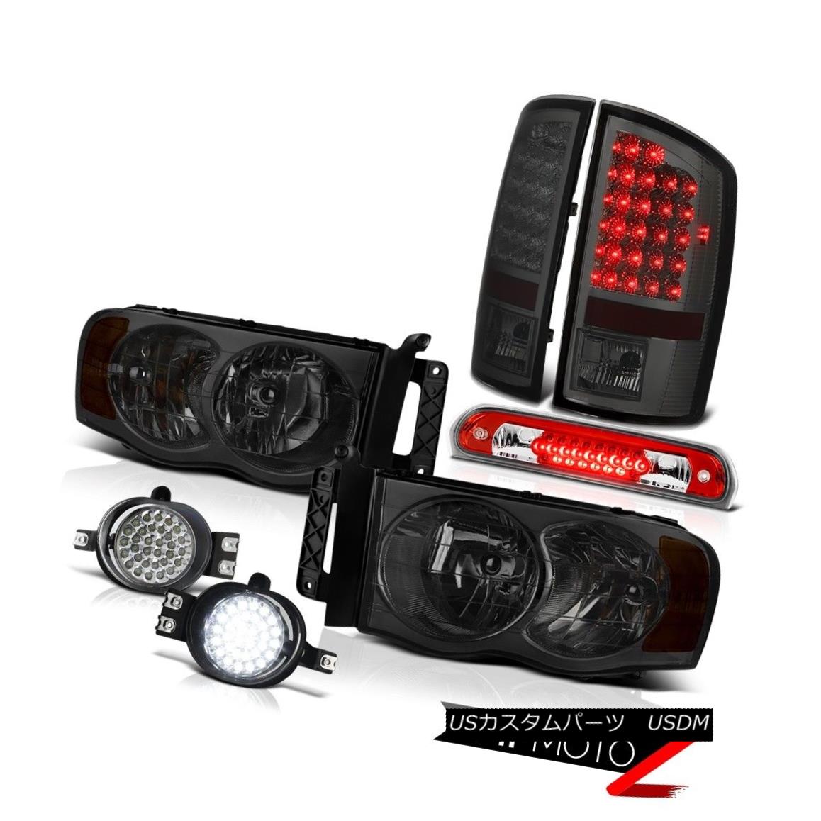 テールライト 2002-2005 Ram V8 PAIR Smoke Headlights Tail Lights LED DRL Fog Kit 3rd Brake Red 2002-2005 Ram V8 PAIRスモークヘッドライトテールライトLED DRLフォグキット第3ブレーキレッド 【並行輸入品】