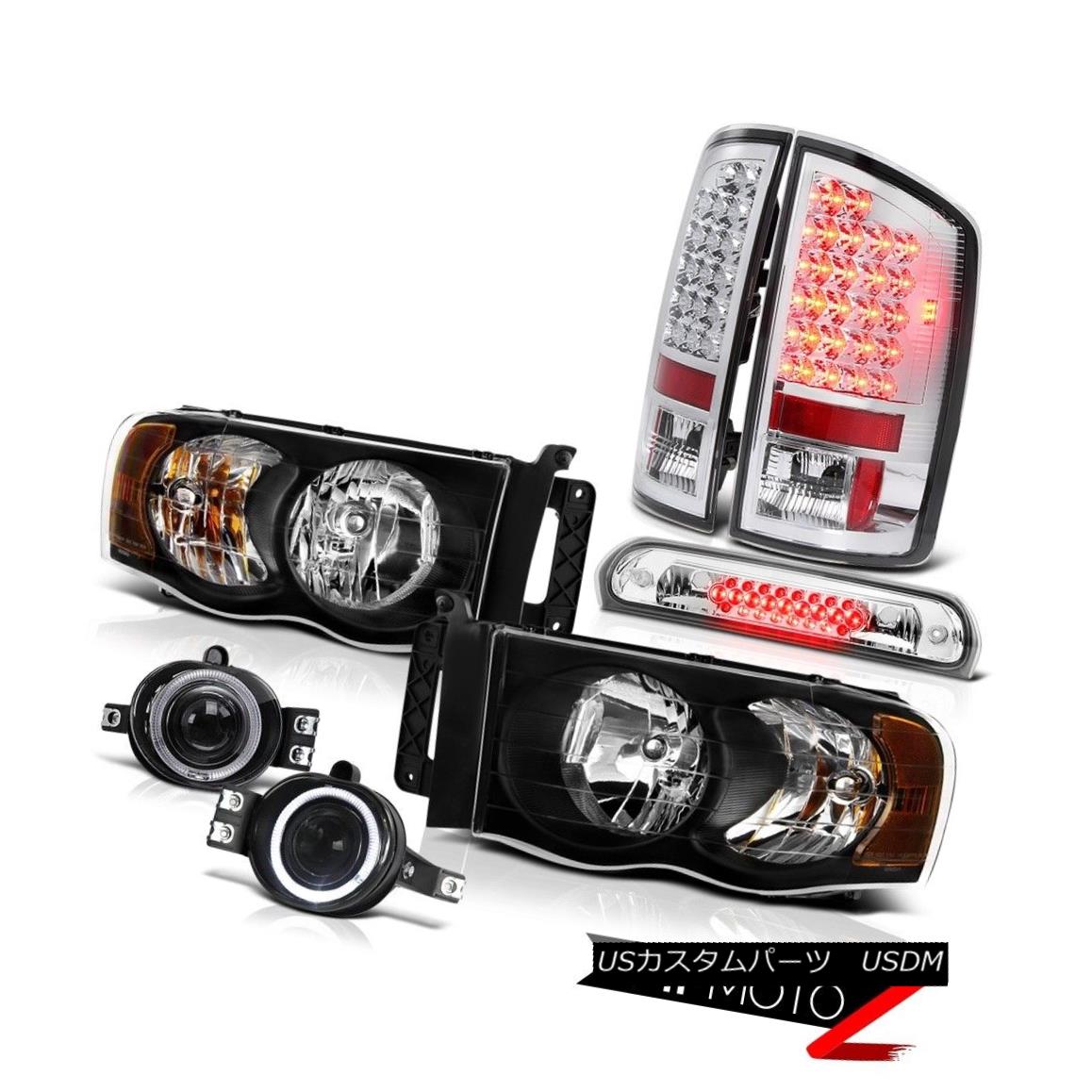 テールライト 02-05 Ram V8 Black Headlights SMD Rear Tail Lights Projector Foglights 3rd LED 02-05 Ram V8ブラックヘッドライトとリアテールライトプロジェクターフォグライト第3 LED 【並行輸入品】