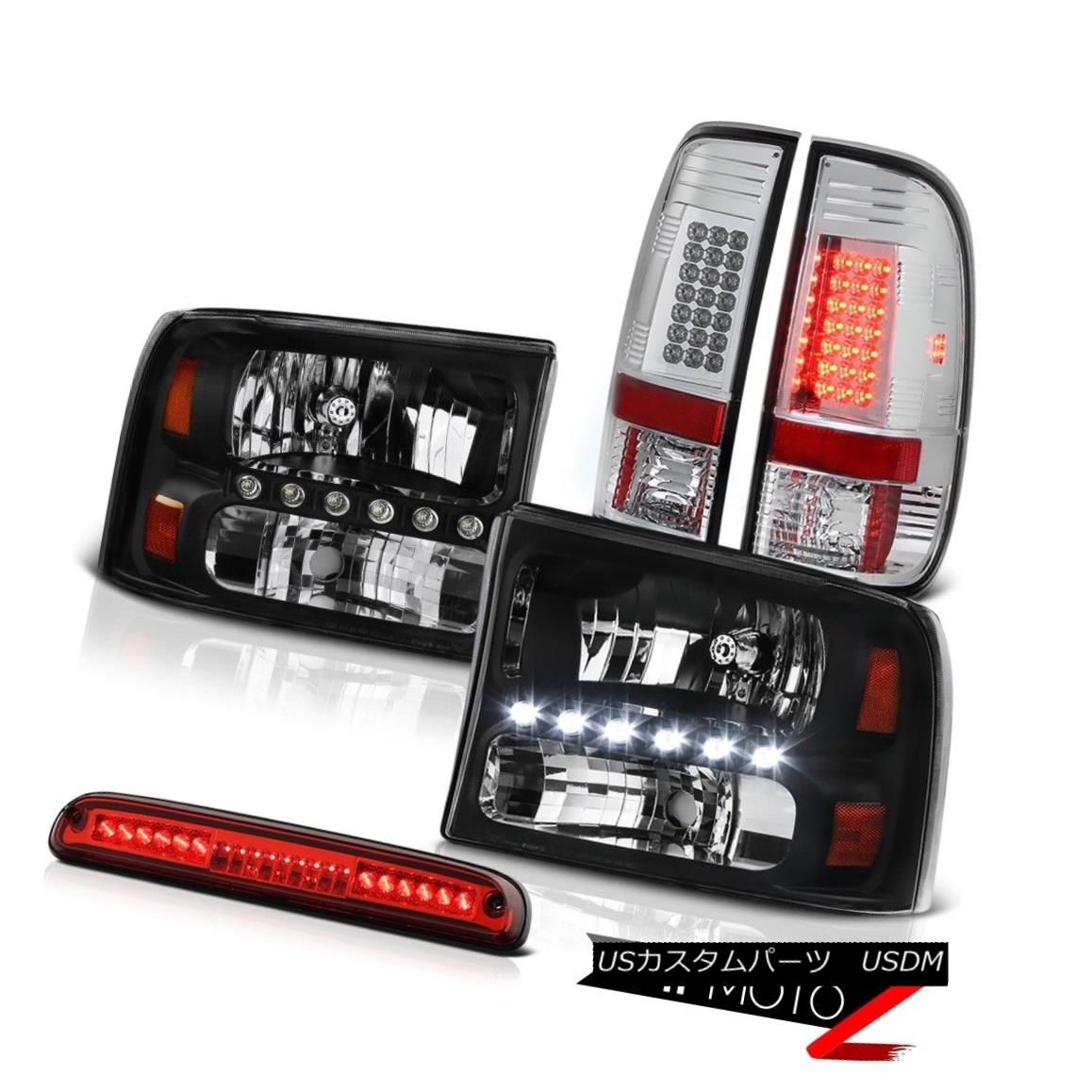 テールライト L+R Black Headlamps BRIGHTEST LED Tail Light 3rd Red 99-04 F250 Harley Davidson L + RブラックヘッドランプBRIGHTEST LEDテールライト3rd Red 99-04 F250 Harley Davidson 【並行輸入品】