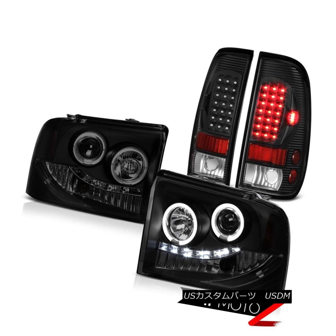 テールライト LED Daytime Halo Headlight Matte Black Tail Lamp Ford F250 Powerstroke XLT 05-07 LED昼間ヘイローヘッドライトマットブラックテールランプフォードF250パワーストロークXLT 05-07 【並行輸入品】