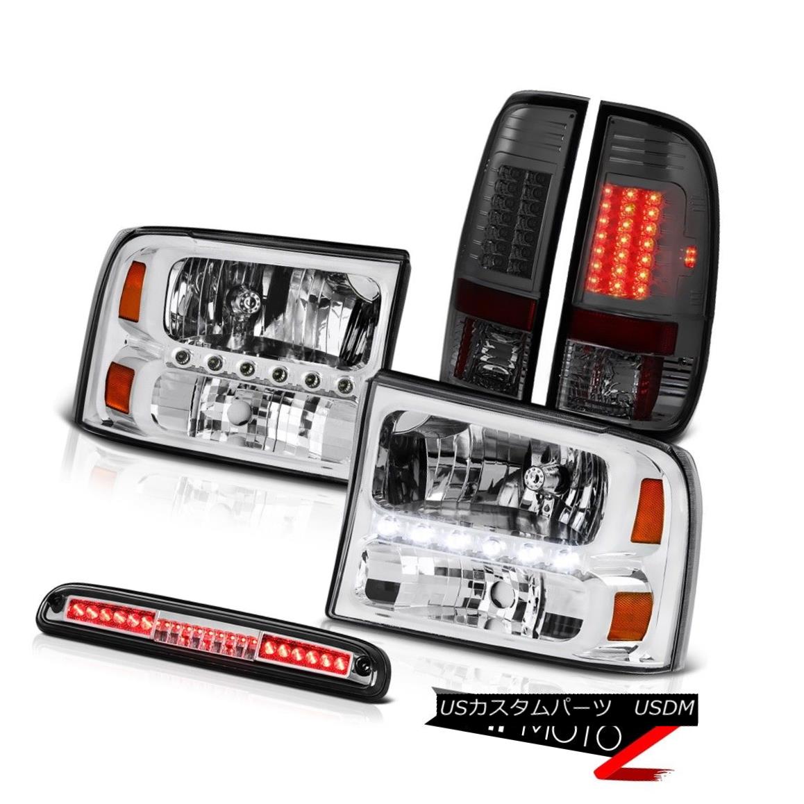 テールライト Chrome Headlights Smoke LED Roof Stop Chrome Assembly 99-04 F250 6.8L クロームヘッドライトスモークLEDルーフストップクロームアセンブリ99-04 F250 6.8L 【並行輸入品】