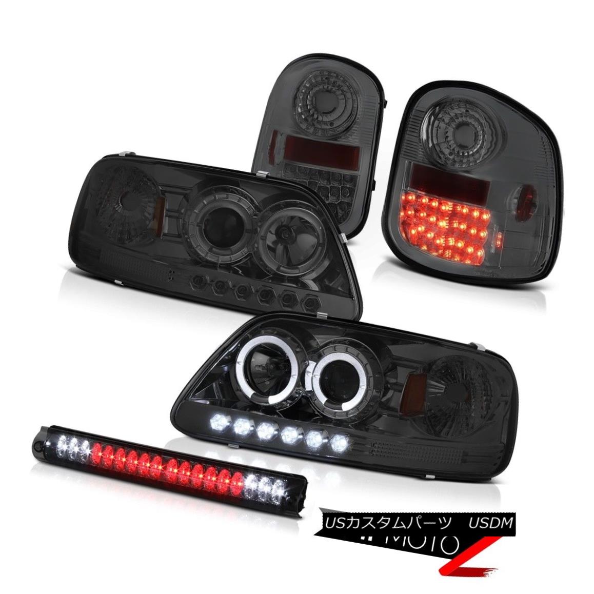 テールライト Angel Eye Headlamps Smoke LED Tail Lamps Brake Cargo 1997-2003 F150 Flareside エンジェルアイヘッドランプスモークLEDテールランプブレーキカーゴ1997-2003 F150 Flareside 【並行輸入品】